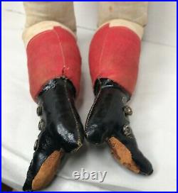 Large 28 Antique German China Head Doll Leather hands and boots Antique Clothes