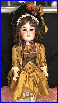 Large 29 German Bisque Girl 1906 Schoneau And Hoffmeister Compo Body