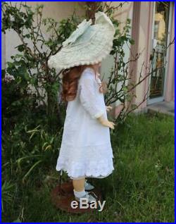 Large 30 Inch Antique Kestner 171 German Bisque Doll Adorable Outfit Bonnet