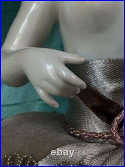 Large 7 Antique German Porcelain Volkstedt Rudolstadt Half Doll Pin Cushion