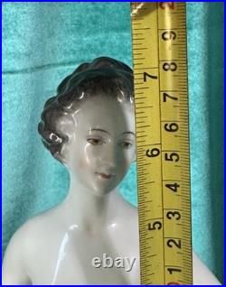 Large 7 Antique German Porcelain Volkstedt Rudolstadt Half Doll Pin Cushion