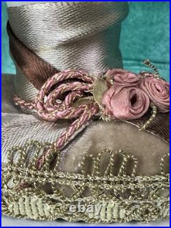 Large 7 Antique German Porcelain Volkstedt Rudolstadt Half Doll Pin Cushion