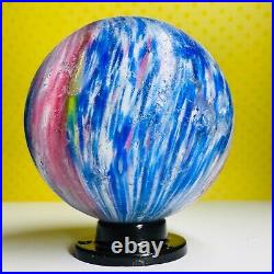 Large Antique 2.02 German Onionskin 4 Panel Lobe Blue Pink EOD Handmade Marble Large Antique 2.02 German Onionskin 4 Panel Lobe Blue Pink EOD Handmade Marble