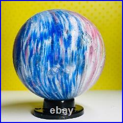 Large Antique 2.02 German Onionskin 4 Panel Lobe Blue Pink EOD Handmade Marble Large Antique 2.02 German Onionskin 4 Panel Lobe Blue Pink EOD Handmade Marble
