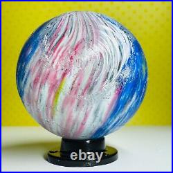 Large Antique 2.02 German Onionskin 4 Panel Lobe Blue Pink EOD Handmade Marble Large Antique 2.02 German Onionskin 4 Panel Lobe Blue Pink EOD Handmade Marble