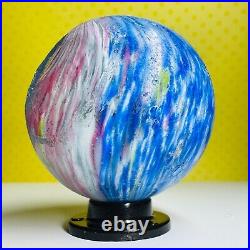 Large Antique 2.02 German Onionskin 4 Panel Lobe Blue Pink EOD Handmade Marble Large Antique 2.02 German Onionskin 4 Panel Lobe Blue Pink EOD Handmade Marble
