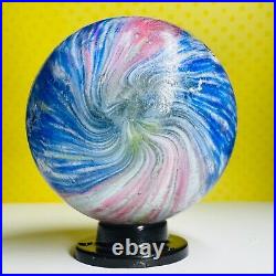 Large Antique 2.02 German Onionskin 4 Panel Lobe Blue Pink EOD Handmade Marble Large Antique 2.02 German Onionskin 4 Panel Lobe Blue Pink EOD Handmade Marble