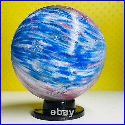 Large Antique 2.02 German Onionskin 4 Panel Lobe Blue Pink EOD Handmade Marble Large Antique 2.02 German Onionskin 4 Panel Lobe Blue Pink EOD Handmade Marble