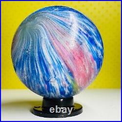 Large Antique 2.02 German Onionskin 4 Panel Lobe Blue Pink EOD Handmade Marble Large Antique 2.02 German Onionskin 4 Panel Lobe Blue Pink EOD Handmade Marble
