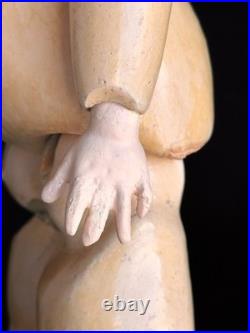 Large Antique German 23.5 Gebruder Heubach 7602 Bisque Head Character Boy Doll