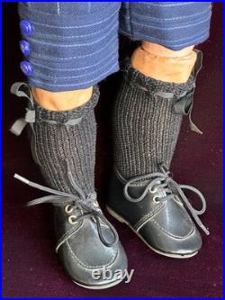 Large Antique German 23.5 Gebruder Heubach 7602 Bisque Head Character Boy Doll