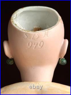 Large Antique German 28 Simon Halbig 949 Bisque Head Open Mouth Doll