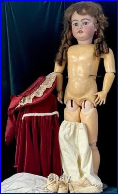 Large Antique German 32 Simon Halbig 1079 Dep Bisque Head Doll