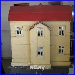 Large Antique German Gottschalk Red Roof doll house c1912