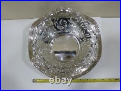 Large Antique Vintage German 800 Silver Pierced Bowl, 429 grams