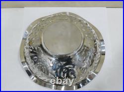 Large Antique Vintage German 800 Silver Pierced Bowl, 429 grams