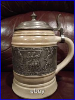Large Antique Vintage German Beerstein
