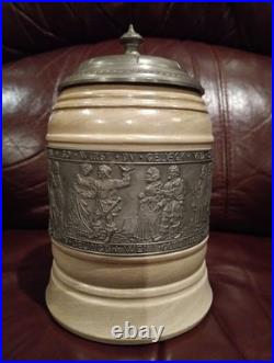 Large Antique Vintage German Beerstein