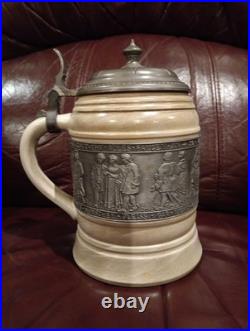 Large Antique Vintage German Beerstein