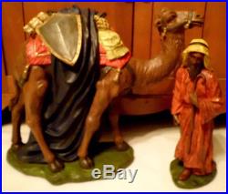 Large Antique Vtg Church Nativity Set Camel Mary Statue German 18pc Excellent