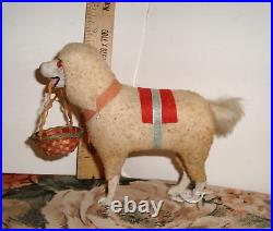 Large German DOG Candy Container Ornament Antique Glass Eyes 5-1/2 x 7 Large German DOG Candy Container Ornament Antique Glass Eyes 5-1/2 x 7
