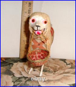 Large German DOG Candy Container Ornament Antique Glass Eyes 5-1/2 x 7 Large German DOG Candy Container Ornament Antique Glass Eyes 5-1/2 x 7