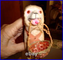 Large German DOG Candy Container Ornament Antique Glass Eyes 5-1/2 x 7 Large German DOG Candy Container Ornament Antique Glass Eyes 5-1/2 x 7