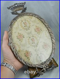 Large German Hanau 800 Silver Crown Picture Frame Antique Vereinigte Vintage Large German Hanau 800 Silver Crown Picture Frame Antique Vereinigte Vintage
