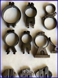 Large lot of vintage German scope claw mounts and rings