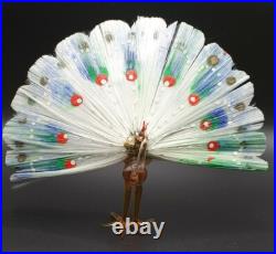 Lauscha Spun Glass Peacock Vintage Antique German GDR