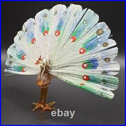 Lauscha Spun Glass Peacock Vintage Antique German GDR