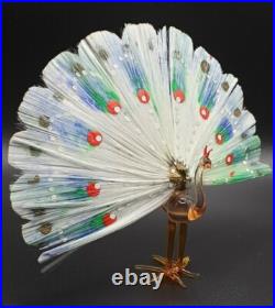Lauscha Spun Glass Peacock Vintage Antique German GDR