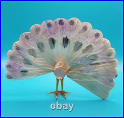Lauscha Spun Glass Peacock Vintage Antique German GDR
