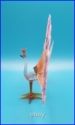 Lauscha Spun Glass Peacock Vintage Antique German GDR