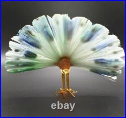 Lauscha Spun Glass Peacock Vintage Antique German GDR