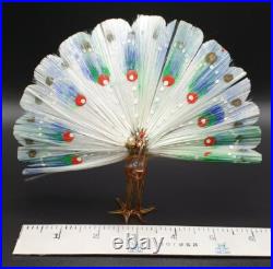 Lauscha Spun Glass Peacock Vintage Antique German GDR