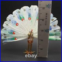 Lauscha Spun Glass Peacock Vintage Antique German GDR