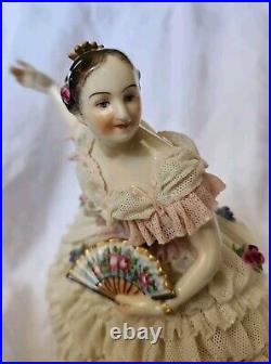 Lg. RARE German Volkstedt Ballerina Lace Figurine 9 Circa 1900 OUTSTANDING COND Lg. RARE German Volkstedt Ballerina Lace Figurine 9 Circa 1900 OUTSTANDING COND