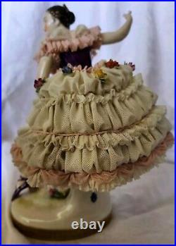 Lg. RARE German Volkstedt Ballerina Lace Figurine 9 Circa 1900 OUTSTANDING COND Lg. RARE German Volkstedt Ballerina Lace Figurine 9 Circa 1900 OUTSTANDING COND