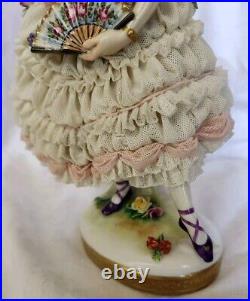 Lg. RARE German Volkstedt Ballerina Lace Figurine 9 Circa 1900 OUTSTANDING COND Lg. RARE German Volkstedt Ballerina Lace Figurine 9 Circa 1900 OUTSTANDING COND