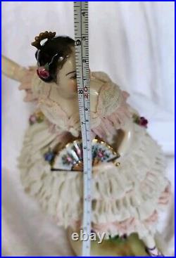 Lg. RARE German Volkstedt Ballerina Lace Figurine 9 Circa 1900 OUTSTANDING COND Lg. RARE German Volkstedt Ballerina Lace Figurine 9 Circa 1900 OUTSTANDING COND