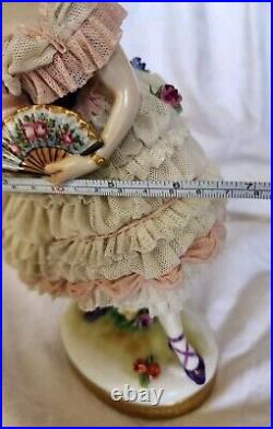 Lg. RARE German Volkstedt Ballerina Lace Figurine 9 Circa 1900 OUTSTANDING COND Lg. RARE German Volkstedt Ballerina Lace Figurine 9 Circa 1900 OUTSTANDING COND