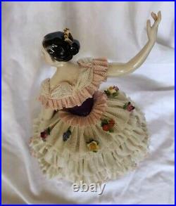 Lg. RARE German Volkstedt Ballerina Lace Figurine 9 Circa 1900 OUTSTANDING COND Lg. RARE German Volkstedt Ballerina Lace Figurine 9 Circa 1900 OUTSTANDING COND