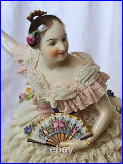 Lg. RARE German Volkstedt Ballerina Lace Figurine 9 Circa 1900 OUTSTANDING COND Lg. RARE German Volkstedt Ballerina Lace Figurine 9 Circa 1900 OUTSTANDING COND