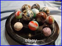 Lot 16 Vintage / Antique Marbles Mostly Handmade. German And In A Display