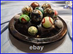 Lot 16 Vintage / Antique Marbles Mostly Handmade. German And In A Display