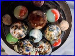 Lot 16 Vintage / Antique Marbles Mostly Handmade. German And In A Display