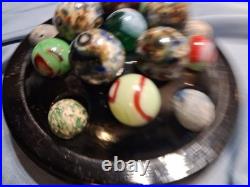 Lot 16 Vintage / Antique Marbles Mostly Handmade. German And In A Display