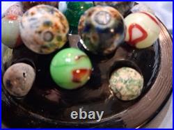 Lot 16 Vintage / Antique Marbles Mostly Handmade. German And In A Display