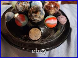 Lot 16 Vintage / Antique Marbles Mostly Handmade. German And In A Display